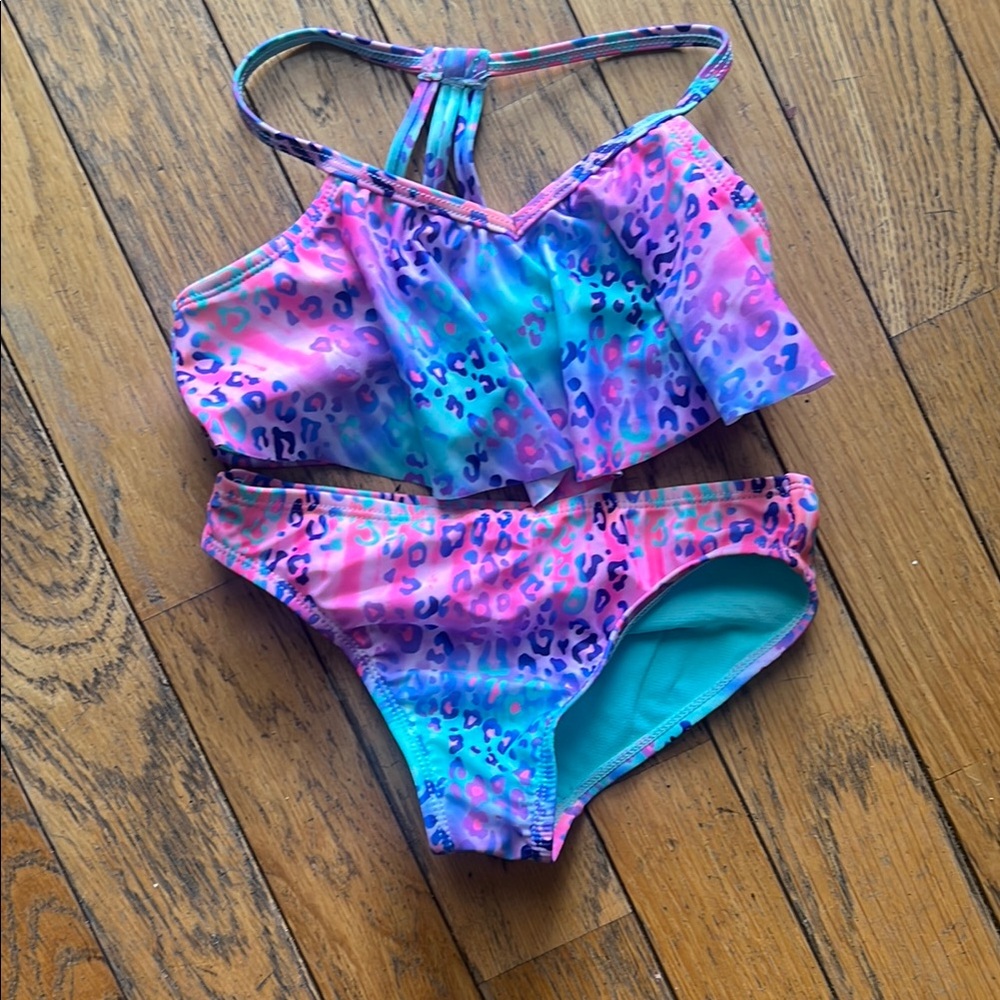 Colorful Leopard Print Bikini Set NWOT
